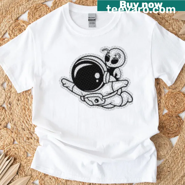 Vintage space-themed T-shirt with bold typography.