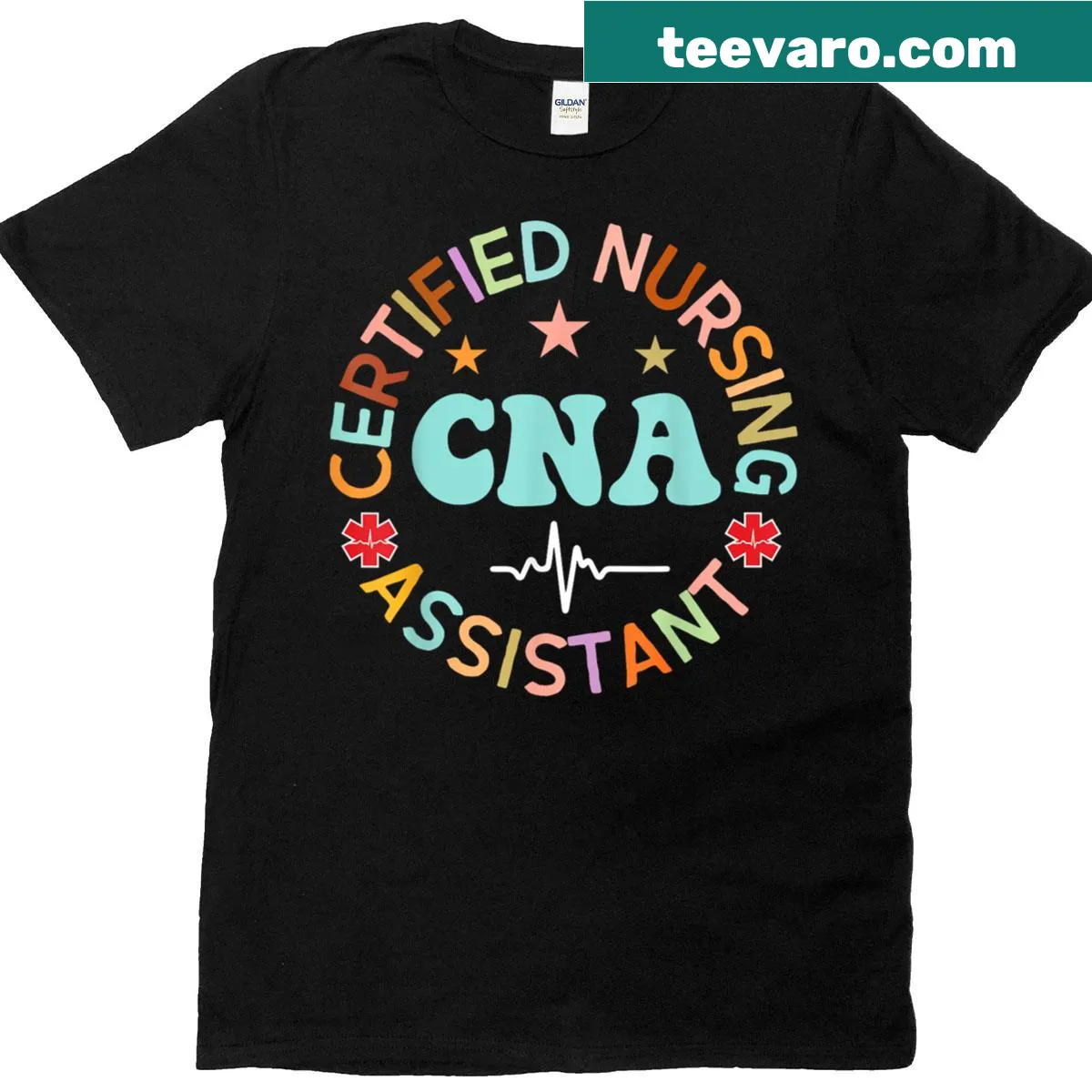 Typography T-shirt for women nursing assistants — on a men's t-shirt
