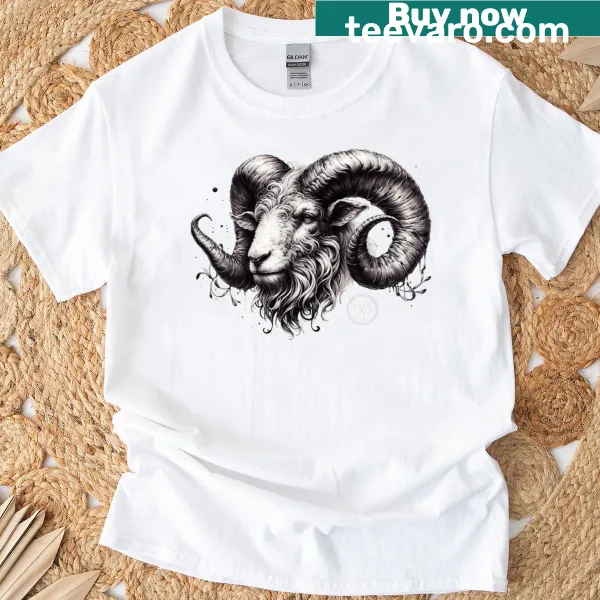 T-shirt with '1 Aries' text celebrating the Aries zodiac sign.