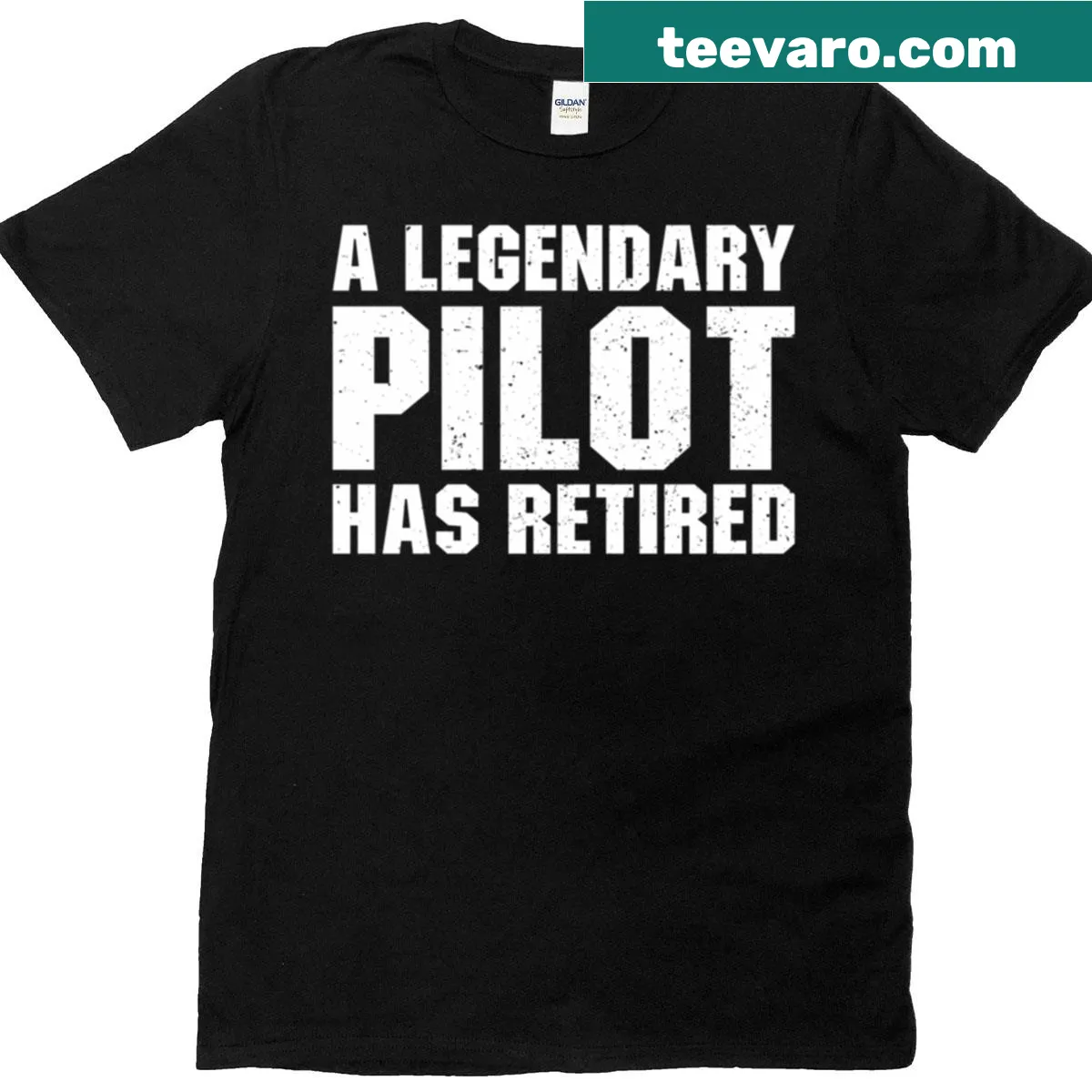 Funny retirement T-shirt for pilots with humorous text — on a men's t-shirt
