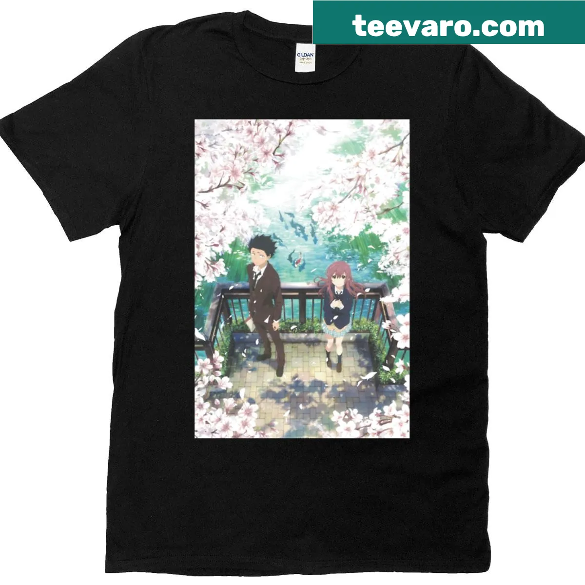 Illustration from A Silent Voice on a stylish t-shirt — on a men's t-shirt