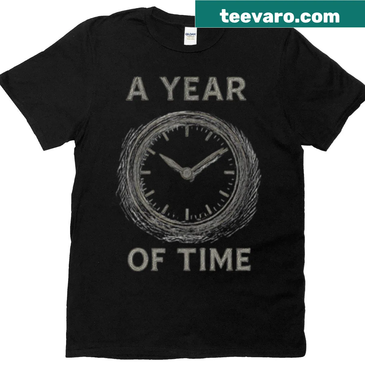 Abstract design representing the passage of time on a t-shirt — on a men's t-shirt