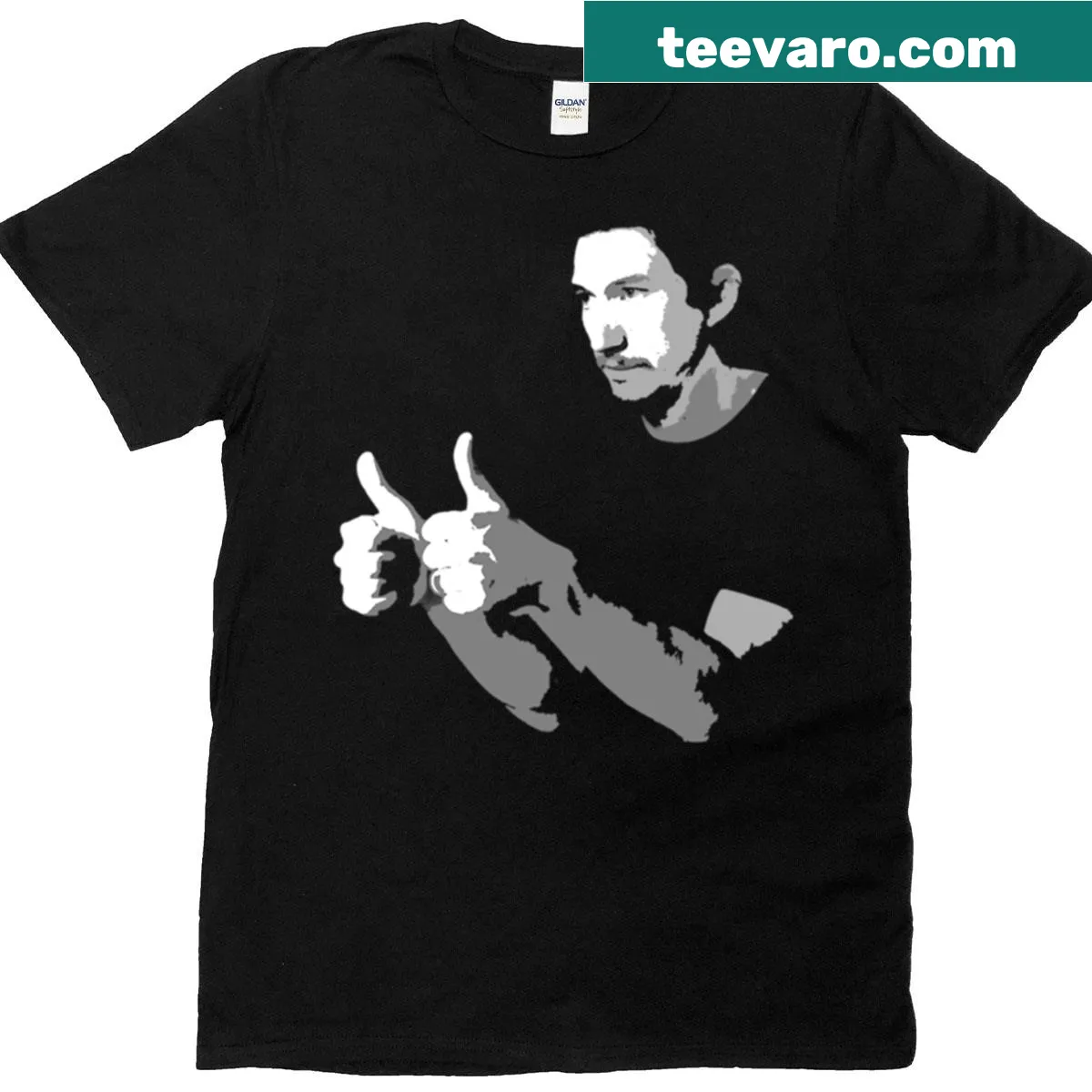 Artistic portrait of Adam Driver printed on a t-shirt — on a men's t-shirt