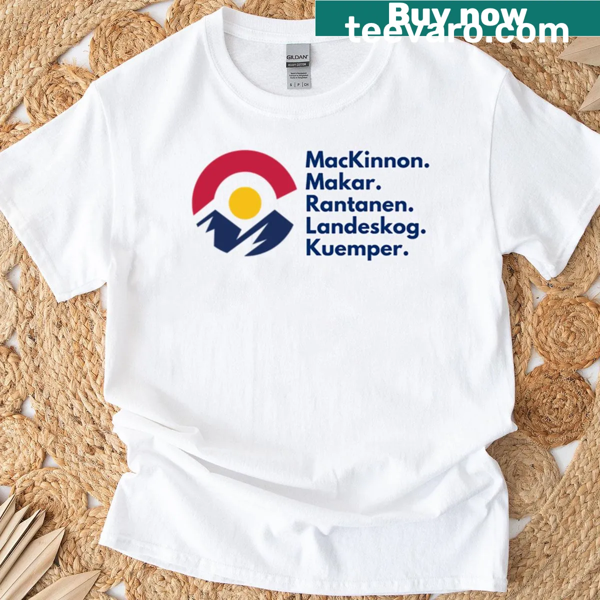 Vintage-style Avalanche Hockey Champions T-shirt — on a men's t-shirt