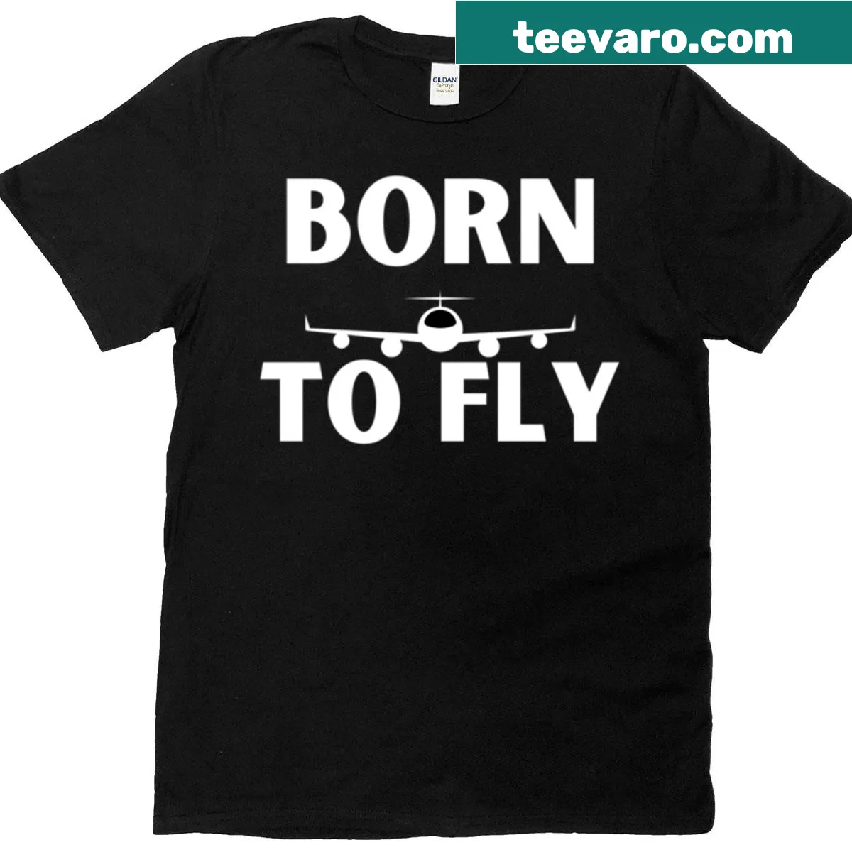 Born To Fly new pilot T-shirt with clean typography — on a men's t-shirt