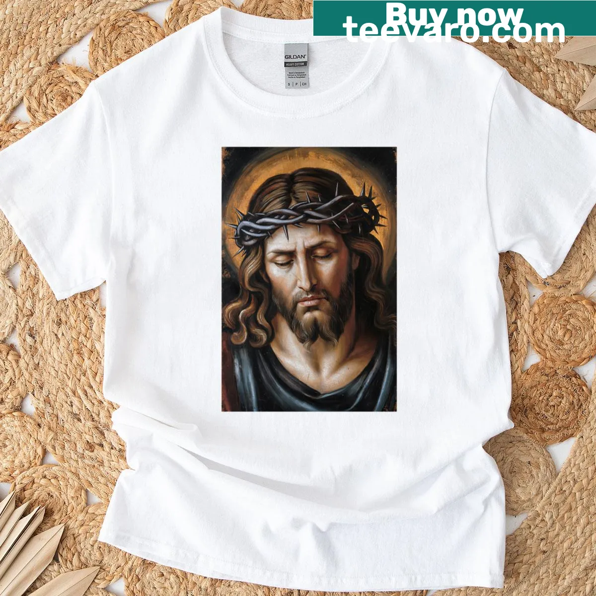 Inspirational Christian t-shirt with Bible verse design — on a men's t-shirt