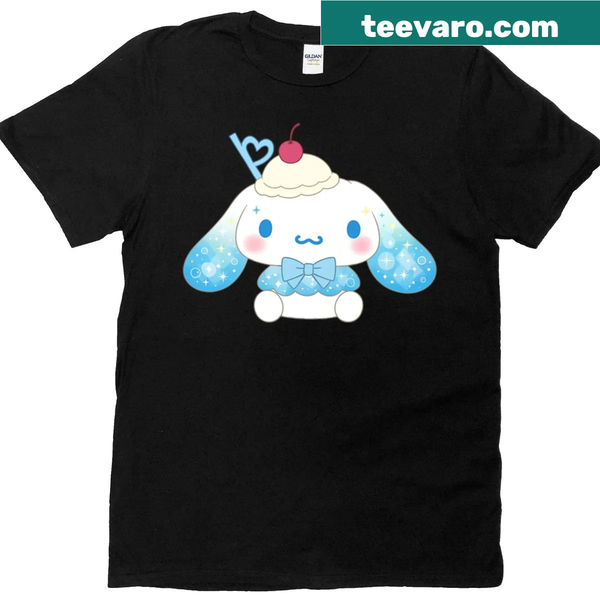 Cinnamorolls character with sweet treats graphic on a T-shirt. — on a men's t-shirt