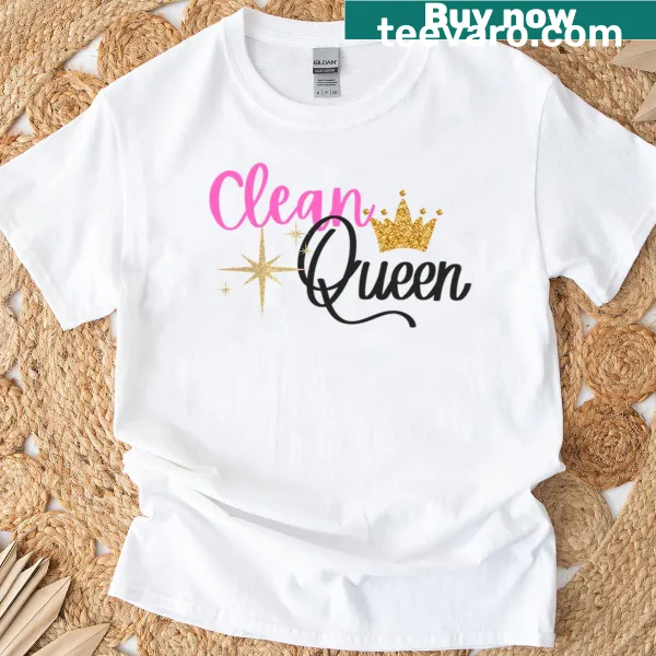 Bold typographic Clean Queen T-shirt design