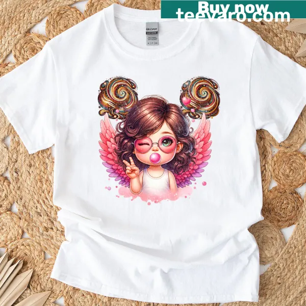 Cartoon design of a little angel on a T-shirt
