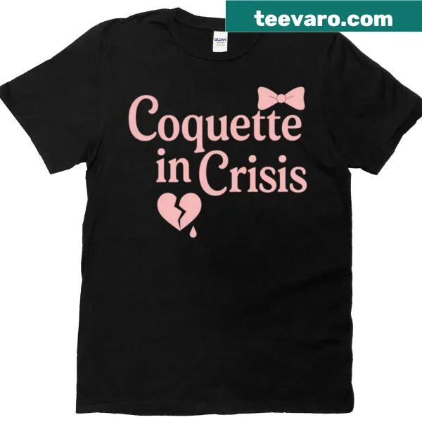 Cute typography saying 'Sad But Cute' on a coquette aesthetic t-shirt