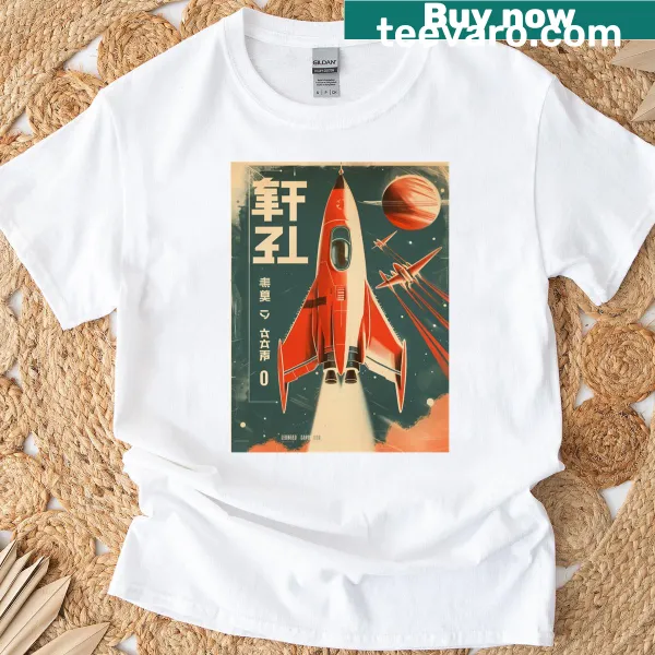 Cartoon Cosmic Cruiser T-shirt with adorable copilots in space.