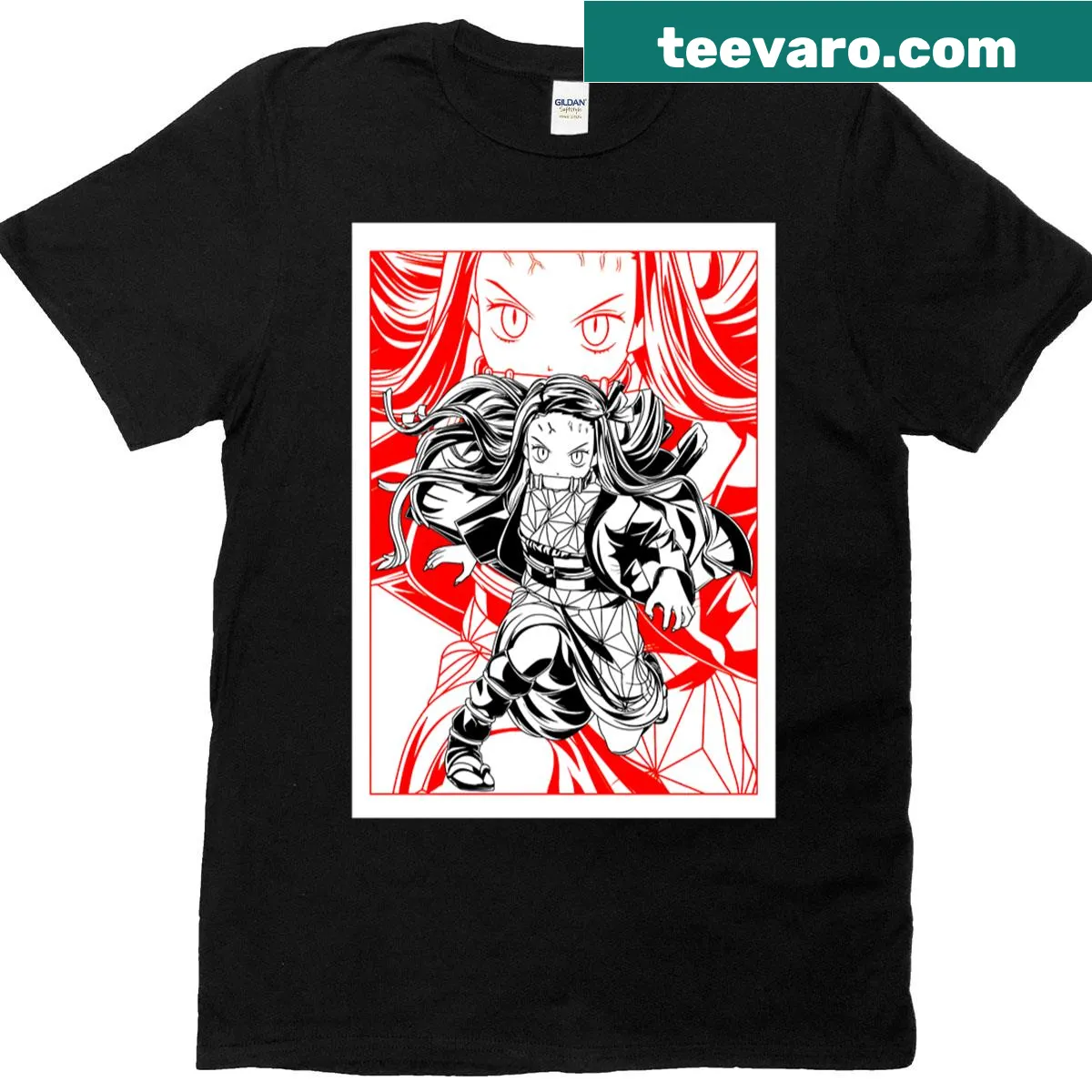 Anime-themed t-shirt inspired by Demon Slayer — on a men's t-shirt