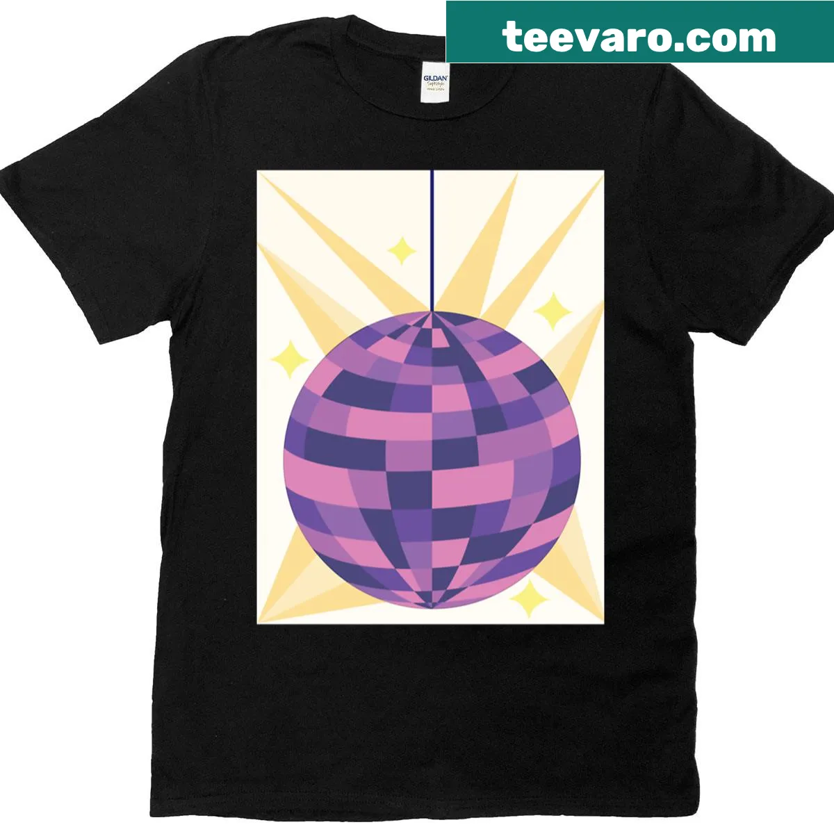 Cartoon disco ball design on a t-shirt — on a men's t-shirt