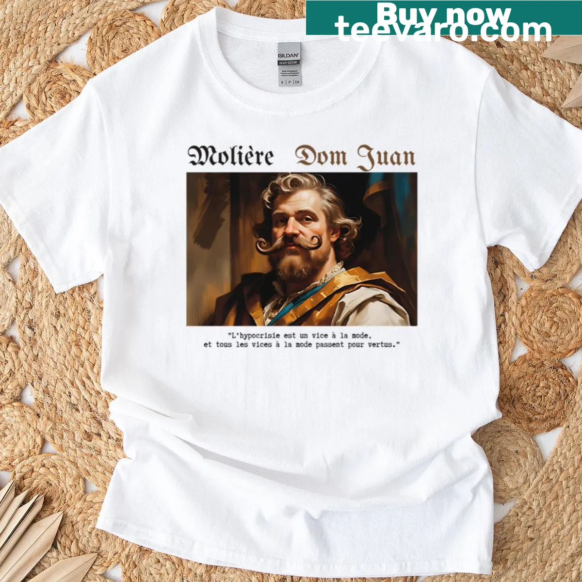 Literary Dom Juan graphic tee honoring Molière — on a men's t-shirt