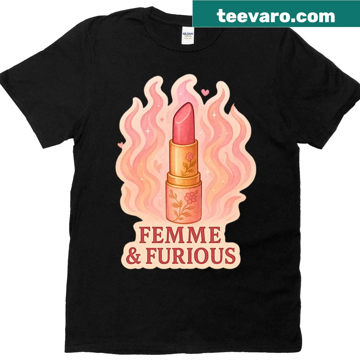 Empowering T-shirt with bold text celebrating femininity and pride — on a men's t-shirt