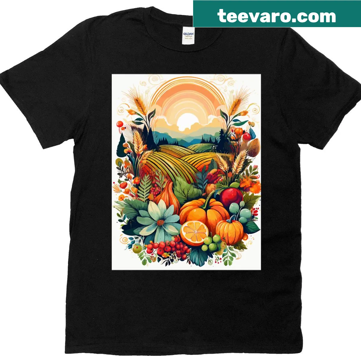 T-shirt with the phrase 'Fresh Picks From Nature's Bounty' celebrating nature. — on a men's t-shirt