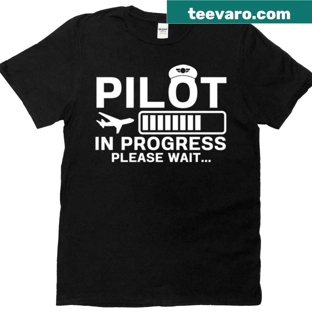 Funny pilot in progress t-shirt for aspiring aviators — on a men's t-shirt