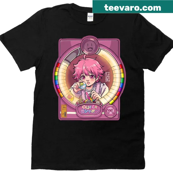 Typography design celebrating gashapon culture on a t-shirt