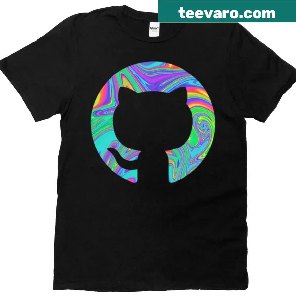 Psychedelic illustration design on a tech-themed t-shirt