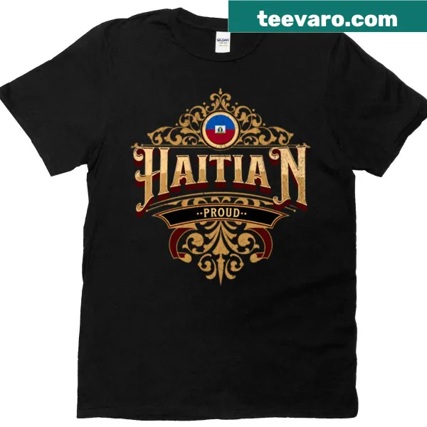 Graphic t-shirt celebrating Haitian pride and culture.