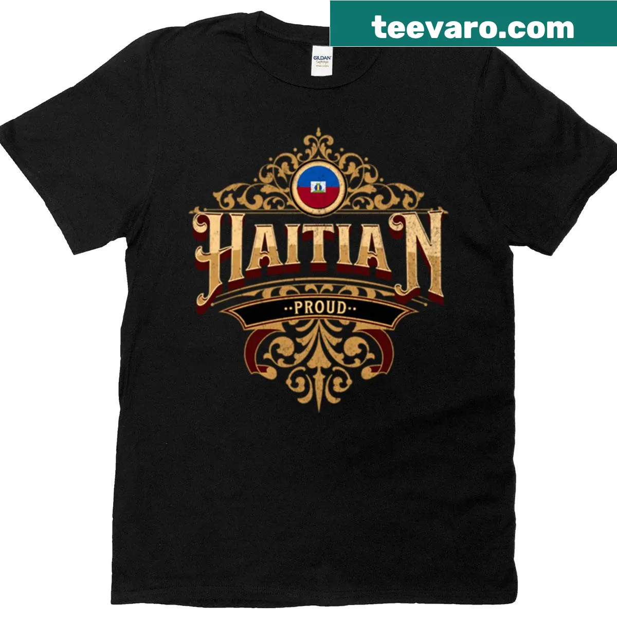 Graphic t-shirt celebrating Haitian pride and culture. — on a men's t-shirt