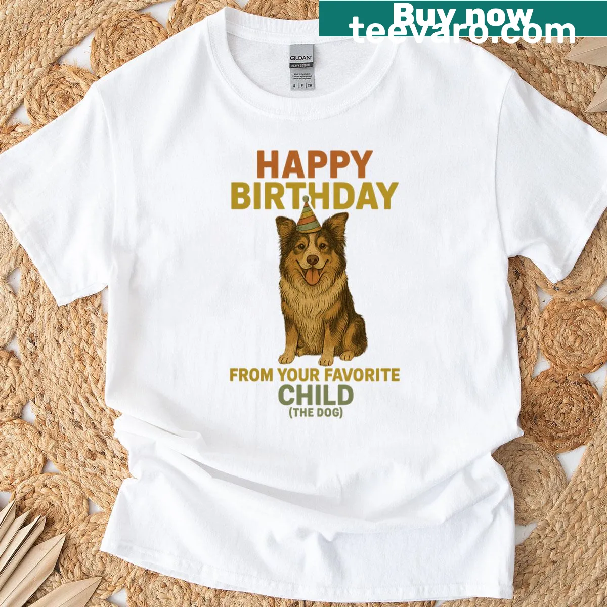 Dog-themed birthday shirt featuring an Australian Shepherd and playful text — on a men's t-shirt
