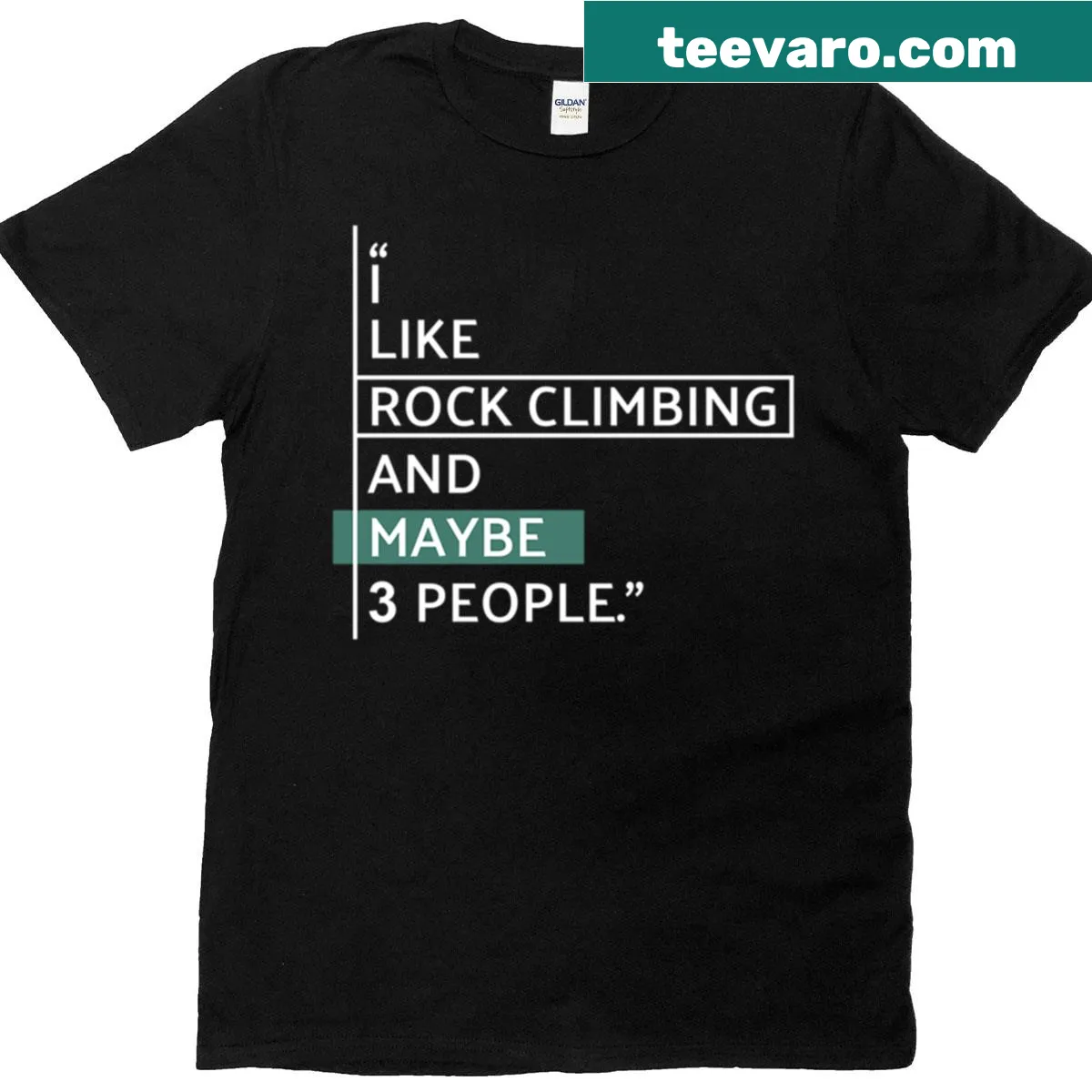 Bold typography design expressing love for rock climbing — on a men's t-shirt