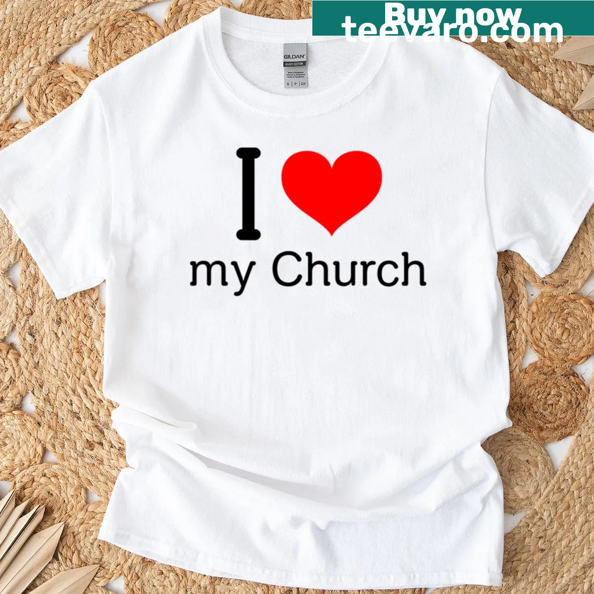 T-shirt with heartfelt message about loving one's church — on a men's t-shirt
