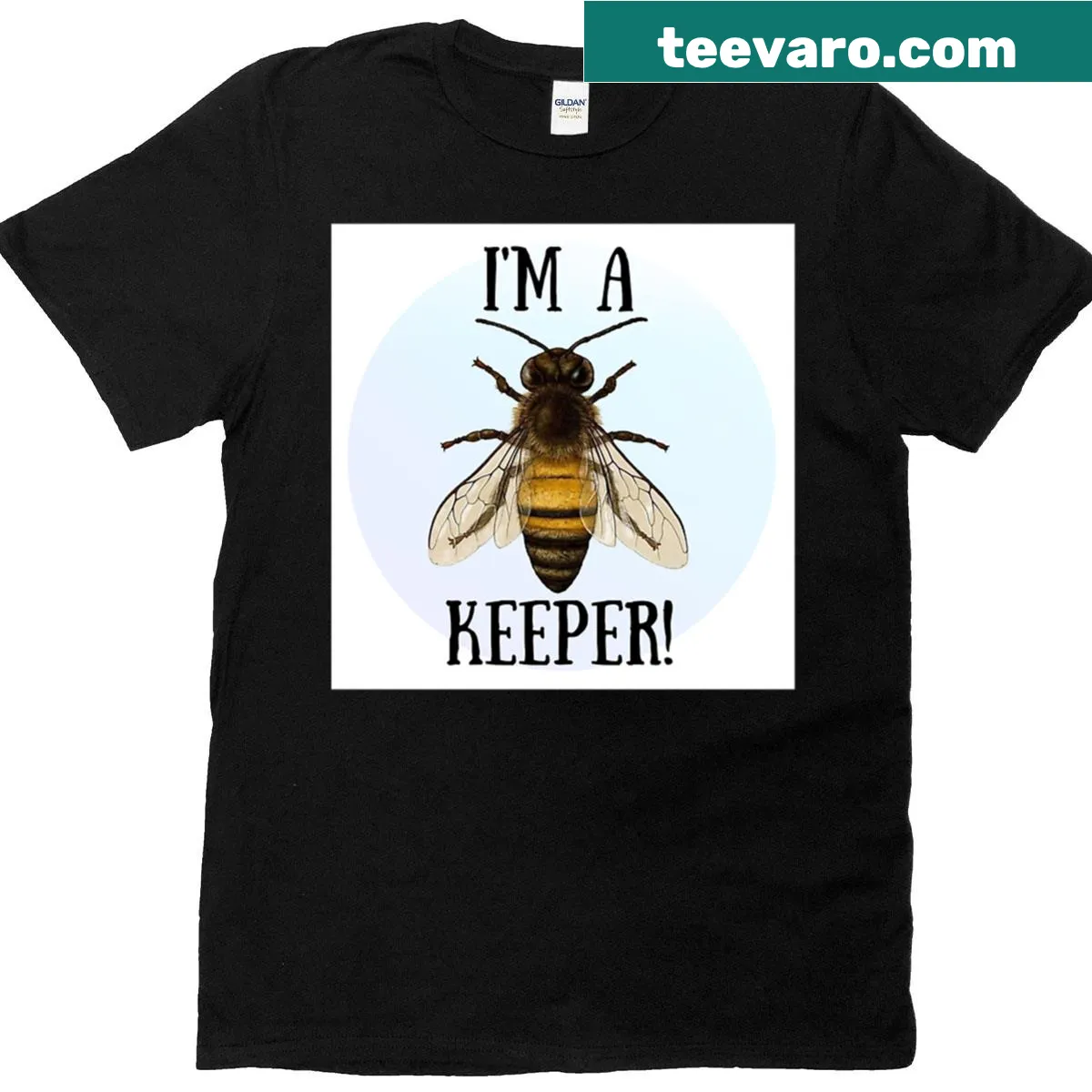Text design that reads 'I'm A Keeper' with an emphasis on beekeeping. — on a men's t-shirt