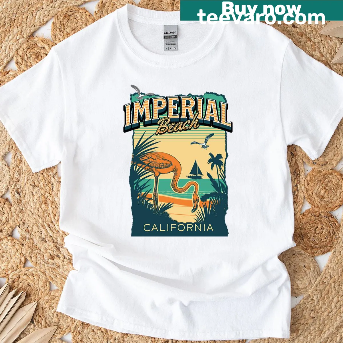 Illustrative graphic of Imperial Beach CA on a t-shirt — on a men's t-shirt