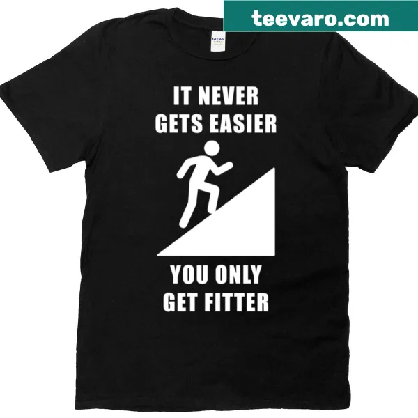 Typography shirt with motivational text about fitness