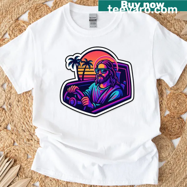 T-shirt featuring 'Jesus Is My Copilot' in bold typography