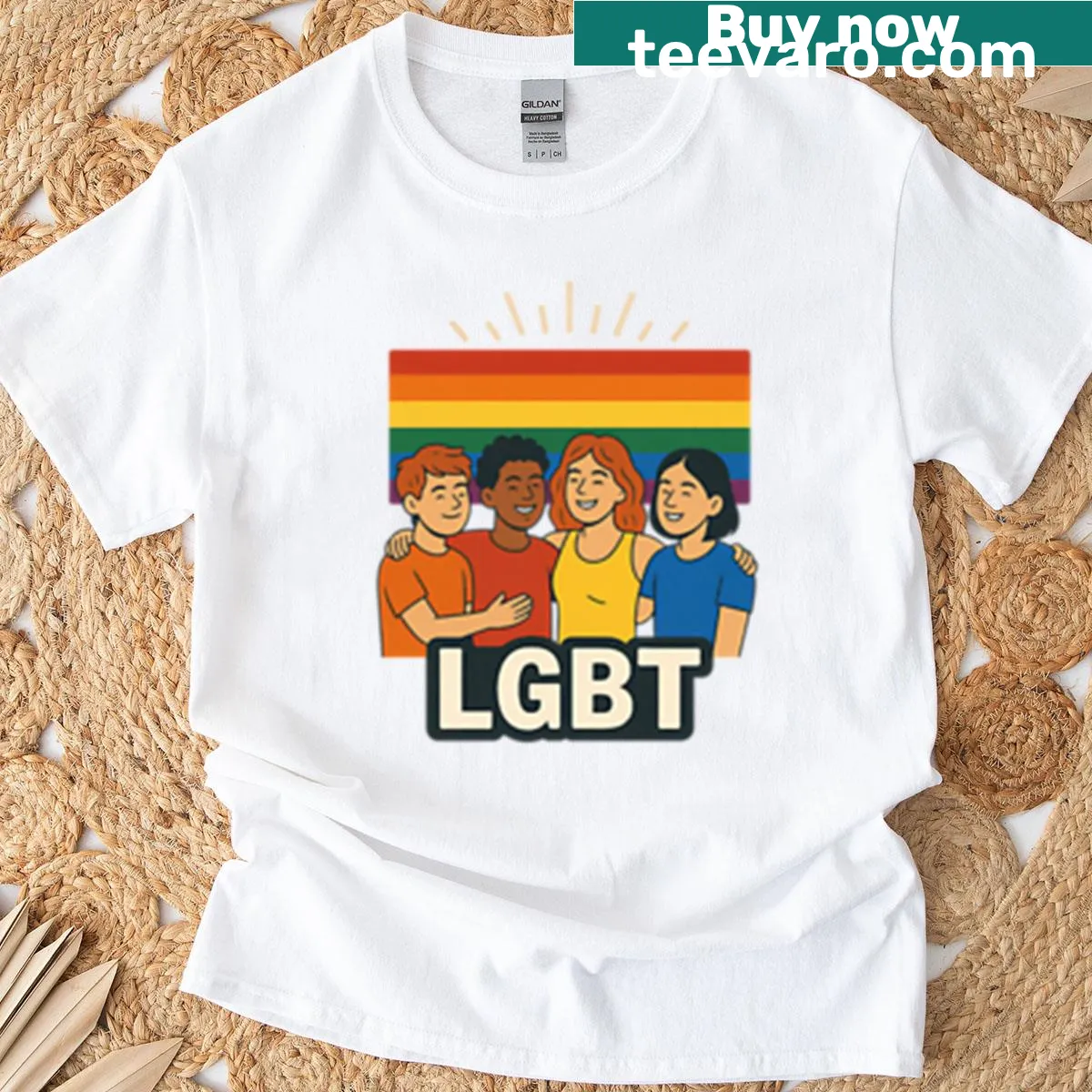 LGBT pride typography t-shirt — on a men's t-shirt