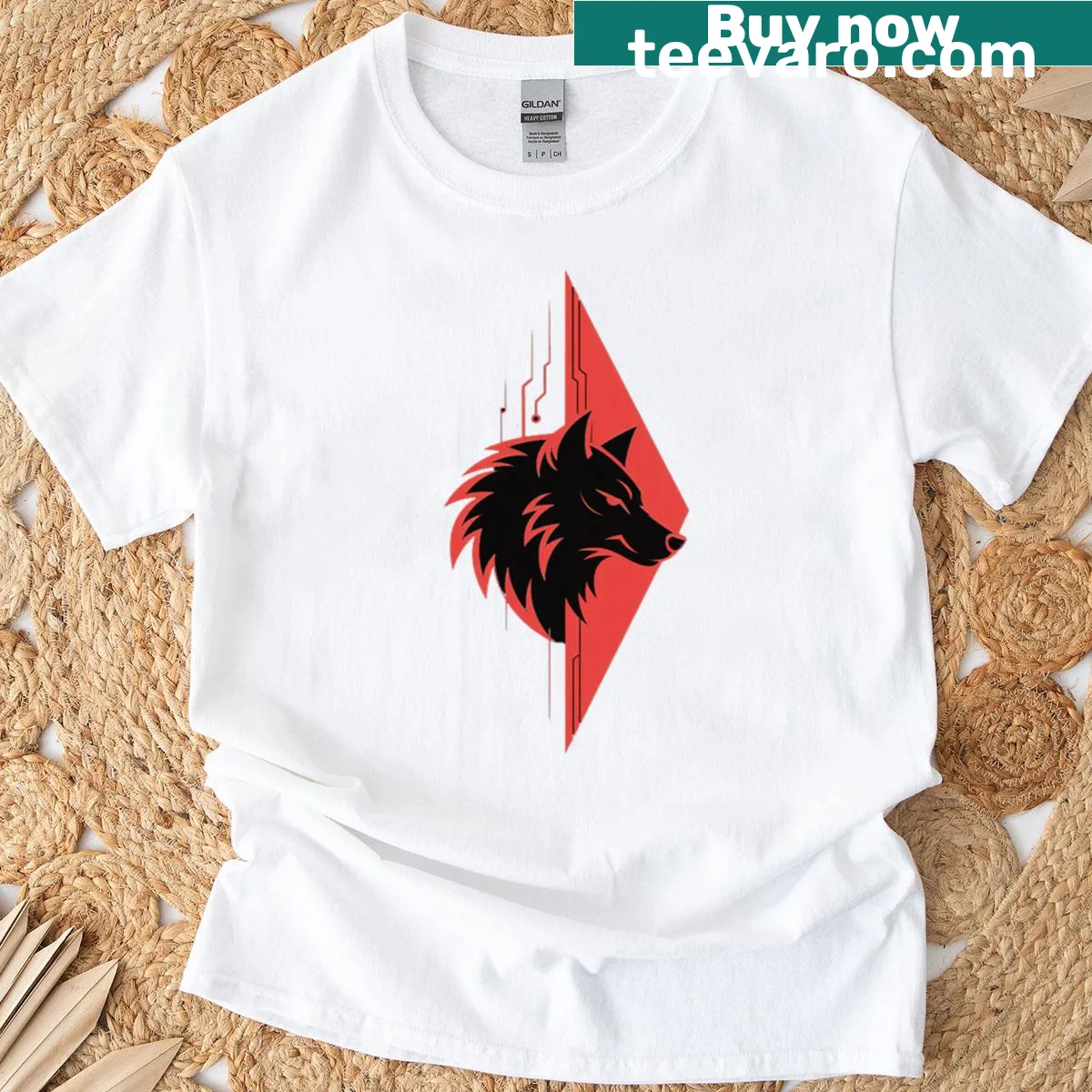 Lone Wolf T-shirt with typographic design — on a men's t-shirt