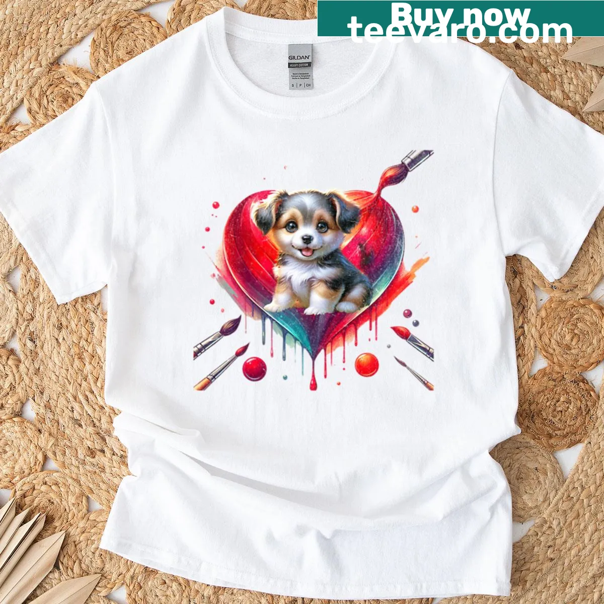 Hand-lettered Love In An Artistic Heart T-shirt — on a men's t-shirt