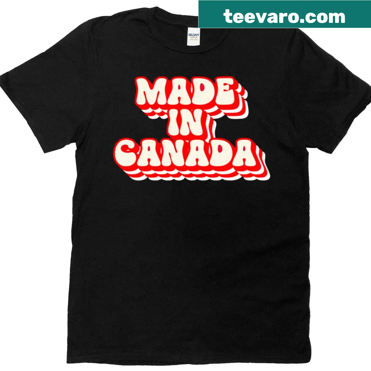 Retro Canadian pride graphic on a T-shirt — on a men's t-shirt