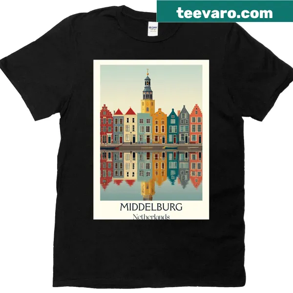 Vintage poster design T-shirt for Middelburg, Netherlands