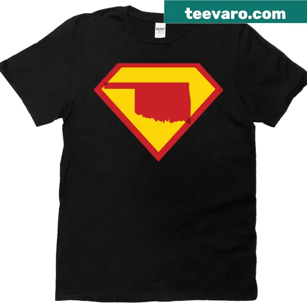 Oklahoma superhero shield graphic t-shirt