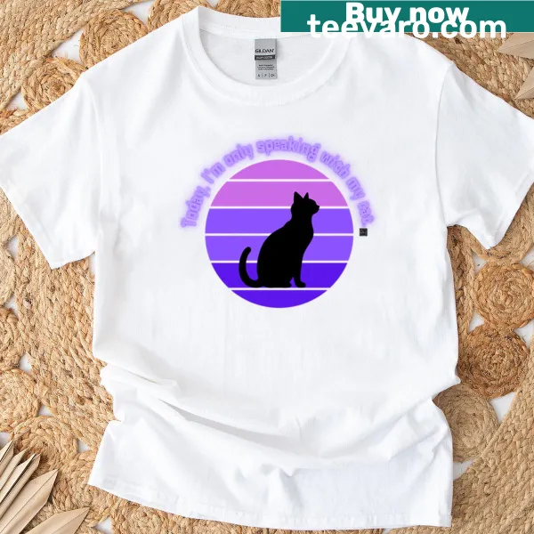 Funny retro cat-themed t-shirt with humorous text