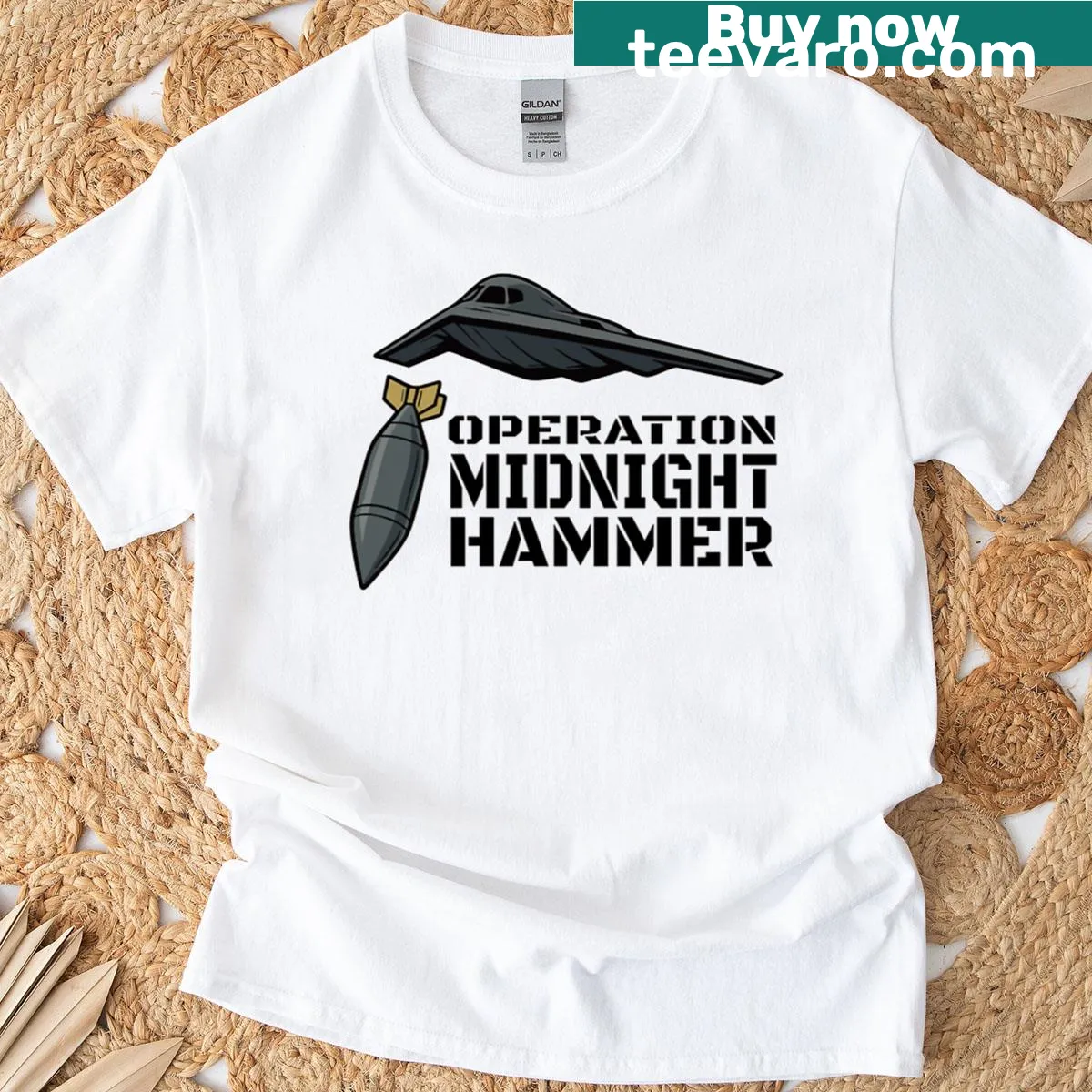 B-2 Bomber illustration shirt highlighting aircraft stealth art — on a men's t-shirt