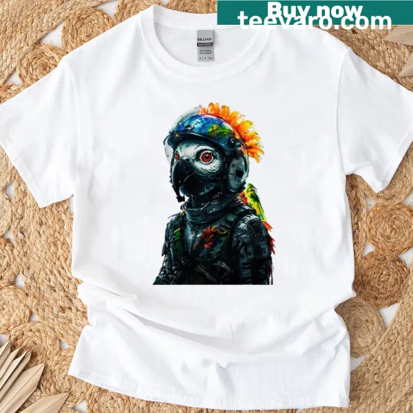 Illustration of a cheerful design on Polly T-shirt