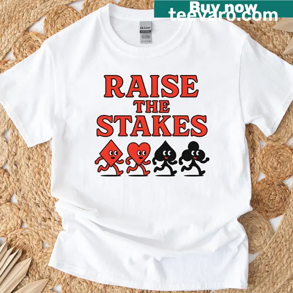 Playing card suits in action graphic on a t-shirt