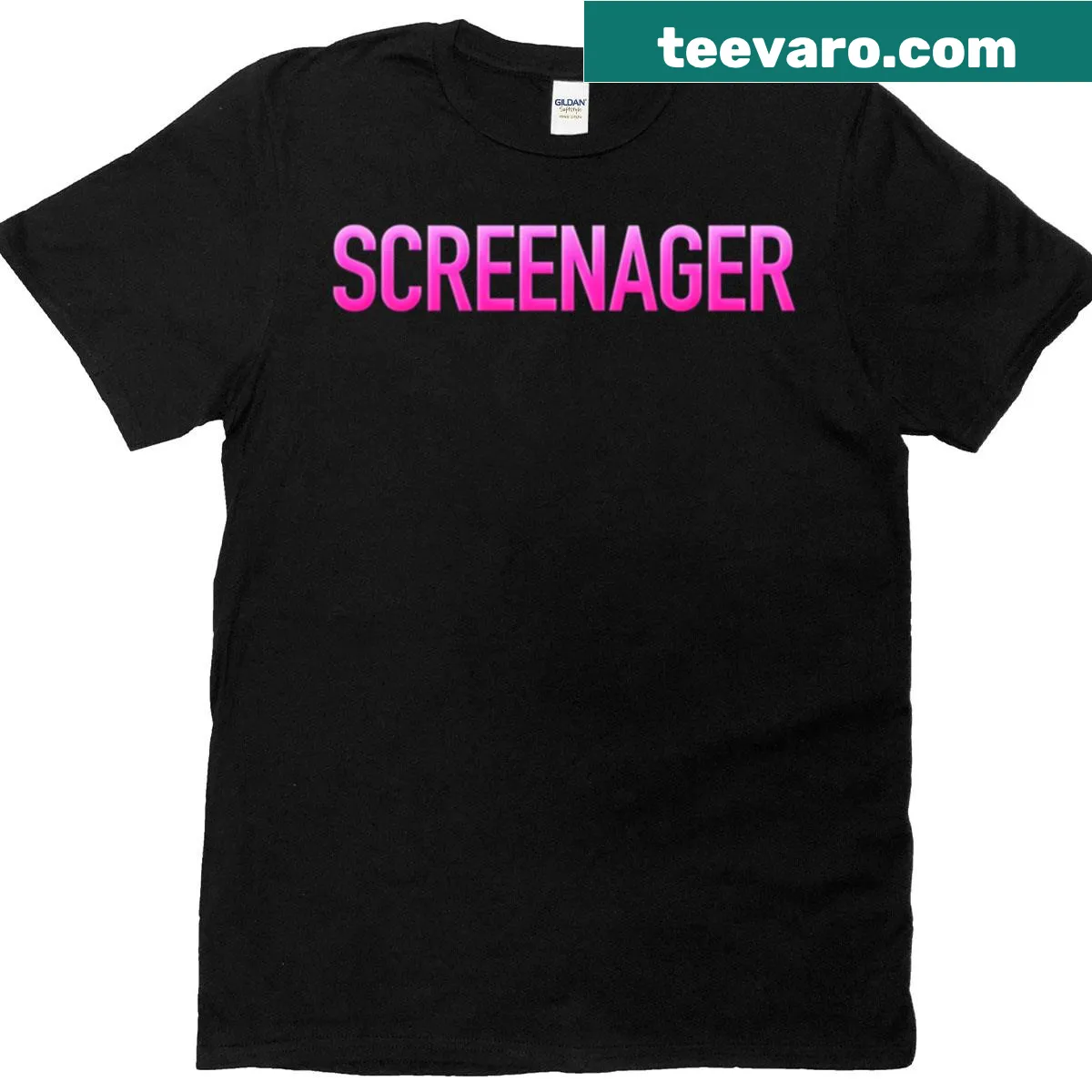 Minimalist t-shirt with funny quotes in pink design — on a men's t-shirt