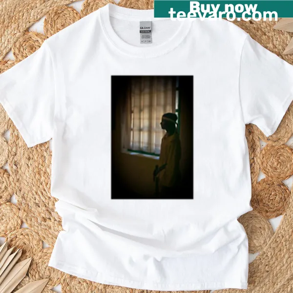Hand-lettered 'She Waits In Haze' T-shirt design