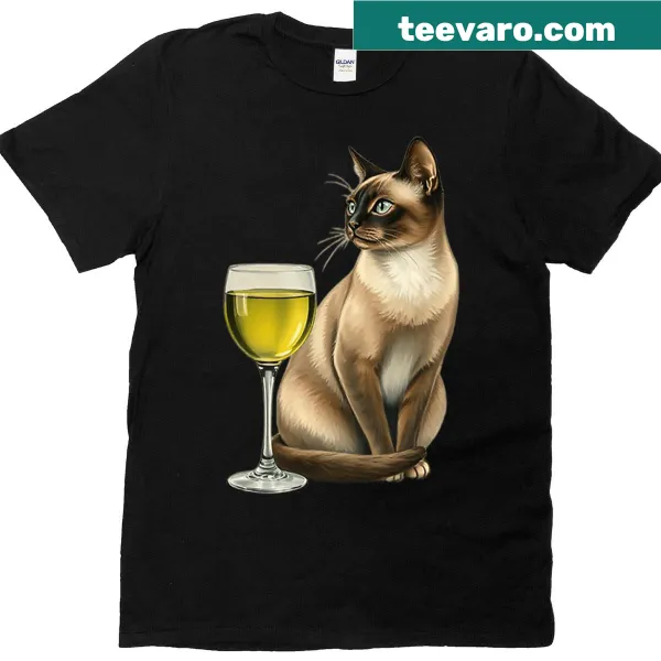 Illustrated t-shirt featuring a Siamese cat and absinthe theme