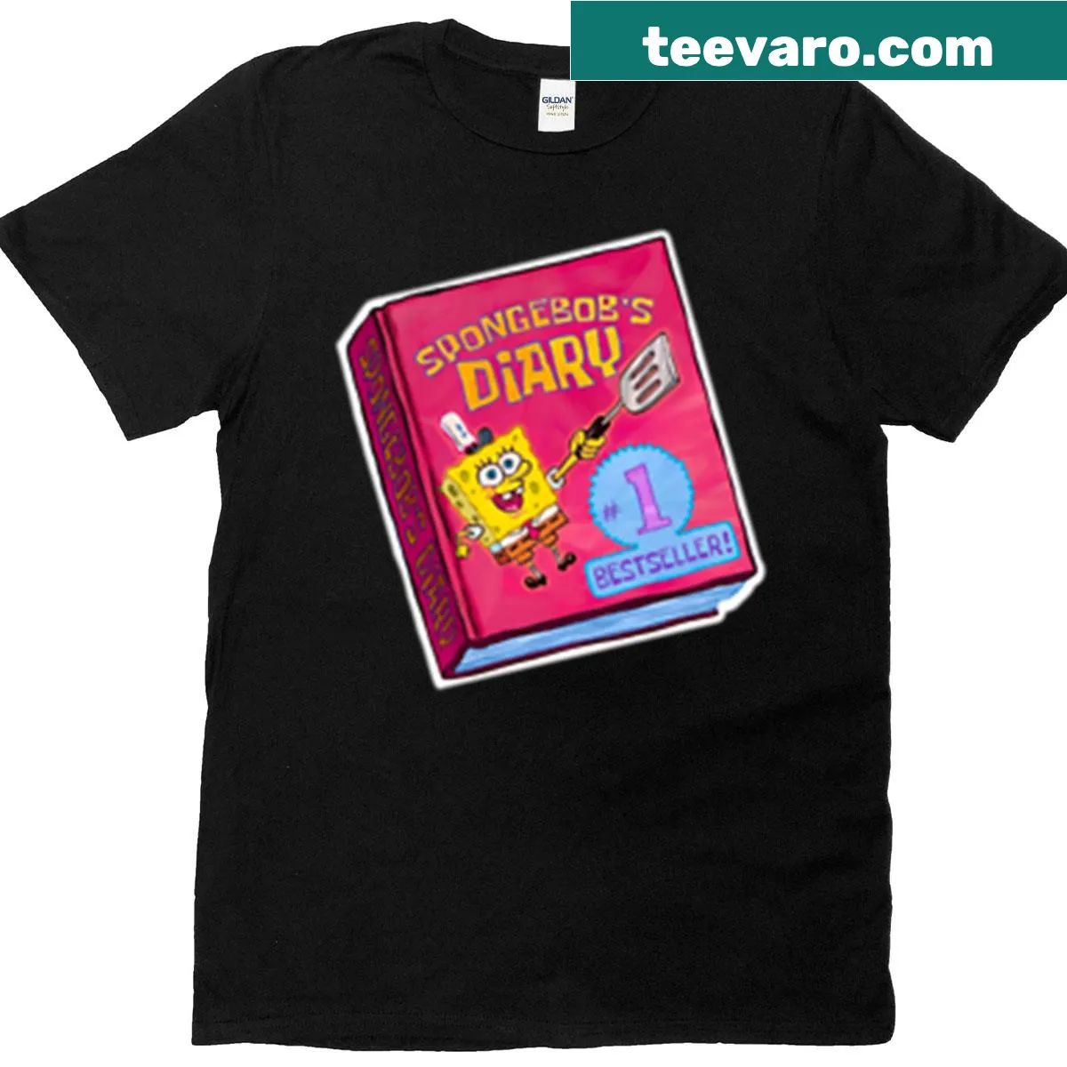 Vintage design referencing Spongebob's adventures in a diary theme — on a men's t-shirt
