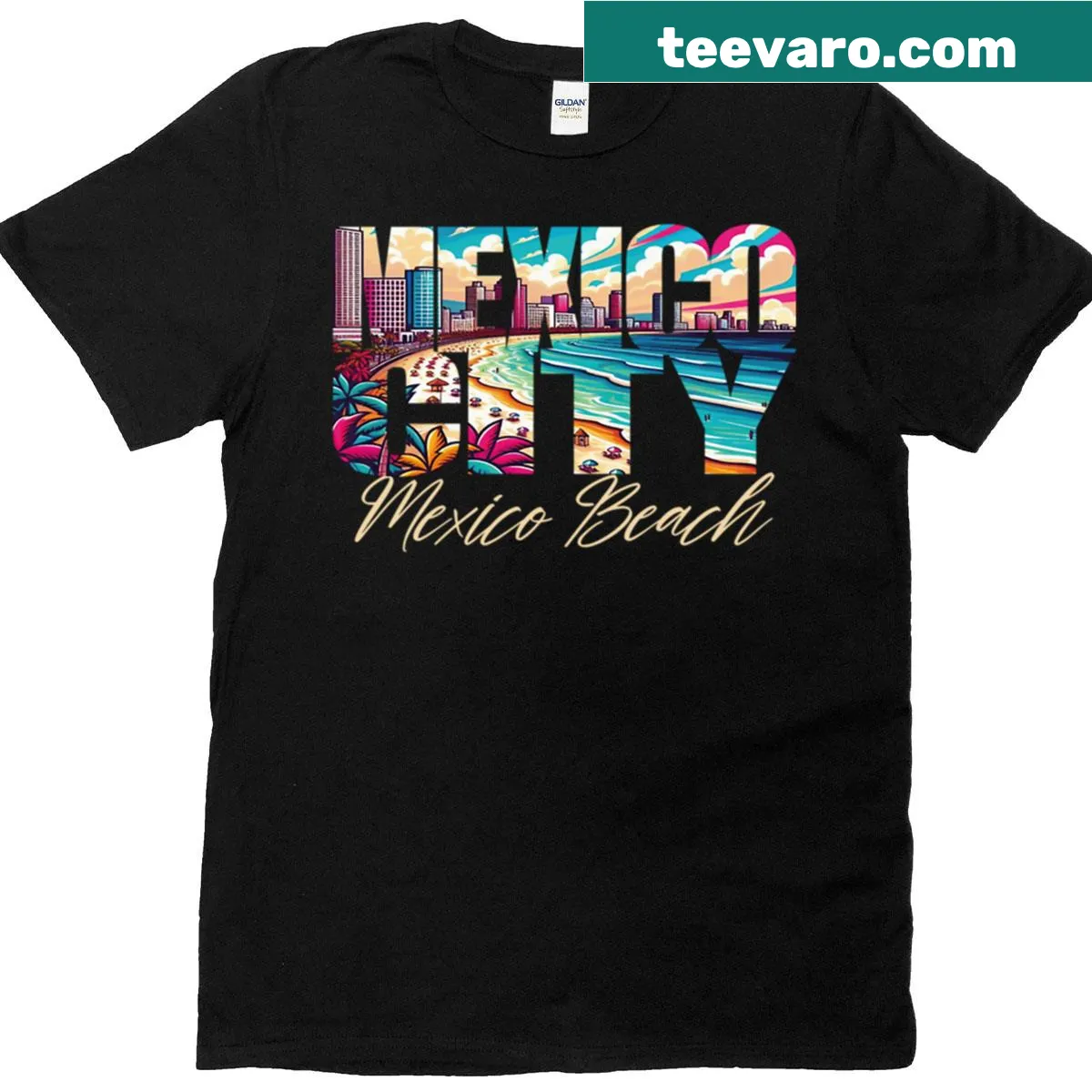 Retro graphic tee inspired by summer in Mexico City — on a men's t-shirt
