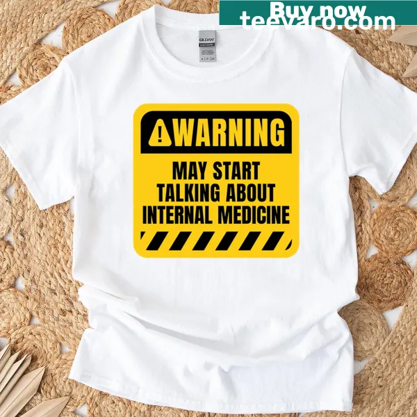 Text design promoting internal medicine on a t-shirt