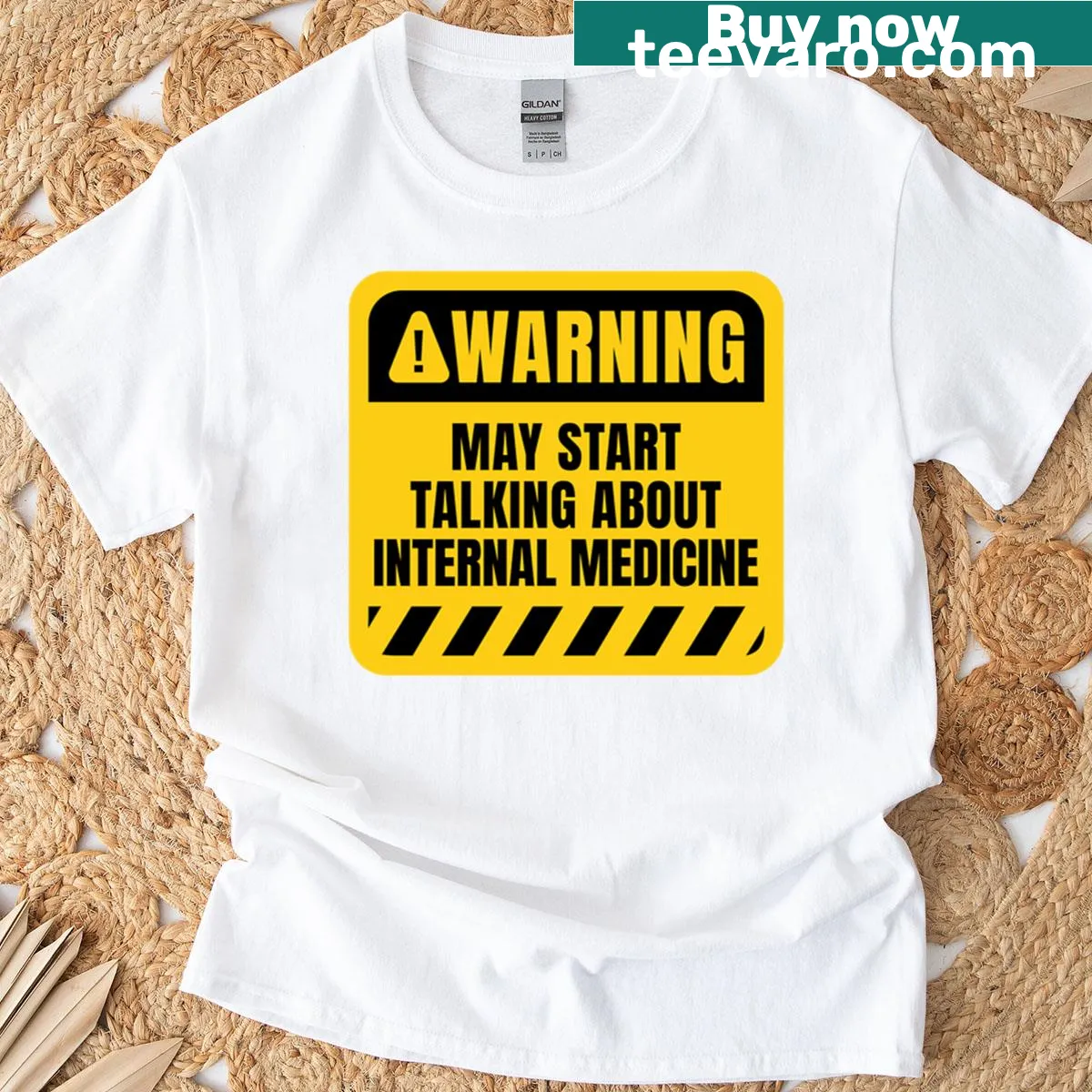 Text design promoting internal medicine on a t-shirt — on a men's t-shirt