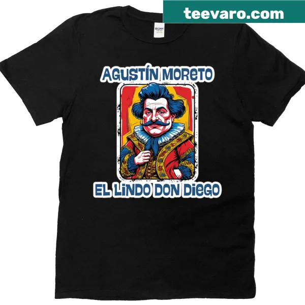 Illustrated t-shirt featuring a character from Don Diego by Agustín Moreto